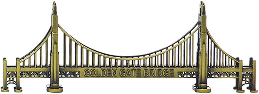 American Golden Gate Bridge Statue, San Francisco Gate Bridge Figurines Metal Crafts Home Decoration for Desktop Bookshelf,S