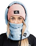 Senllen Balaclava Cold Weather Fleece Windproof Ski Mask Winter Breathable Thermal Face Mask Neck Warmer Scarf Helmet Hood for Men/Women Ice Blue