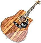 Merida 41 inch Cutaway Solid Koa Acoustic Guitar Ebony Fingerboard Abalone Inlays