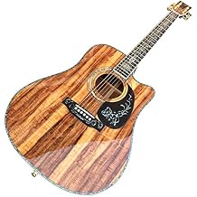 41 inch Cutaway solid koa Acoustic Guitar Ebony fingerboard abalone inlays