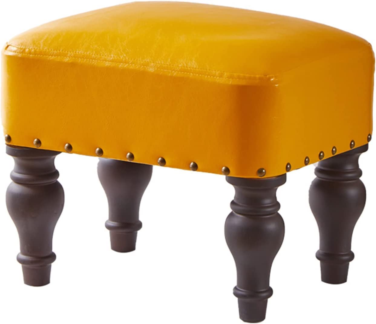 Ottoman moderne en mousse haute résilience avec pieds en bois massif pour salon et canapé