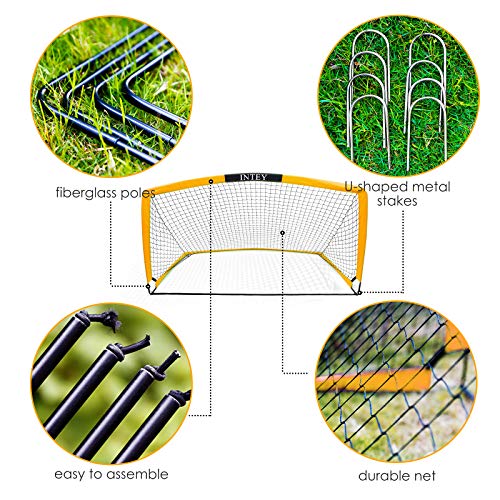 INTEY Soccer Goals, Set of 2- Size 6'x4' Portable Foldable Soccer Nets with Carry Bag for Games and Training for backyard for Kids and Teens - Thumbnail 6