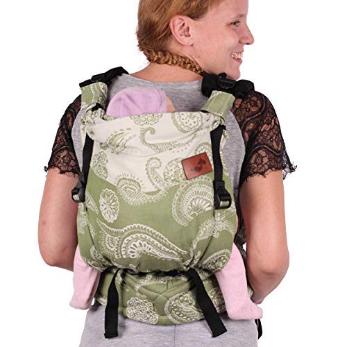 Schmusewolke FirstEdition Babydrager voor pasgeborenen en peuters, Caribbean Olivine Bio-katoen, babymaat 0-12 maanden… - Image 7