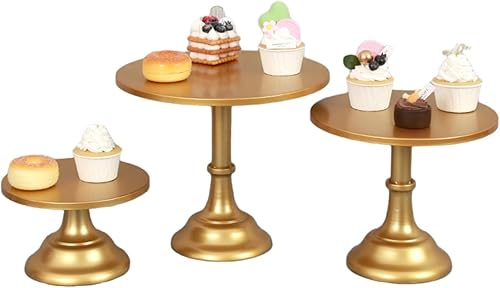 Soporte de pastel dorado redondo de metal para tartas, soporte para postres, soportes para cupcakes, soportes dorados para mesa de postres