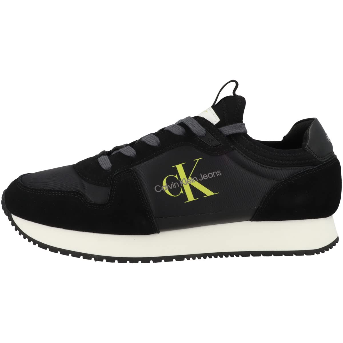 Calvin Klein Hombre Zapatillas Sneakers Runner Sock Laceup NY-Lth YM0YM00553 40 Negro 00X Black/Dune Yellow, Negro , 40 EU