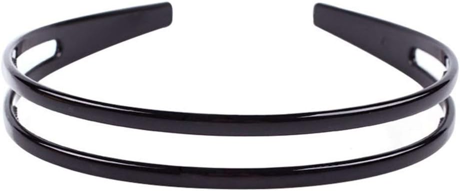 Minkissy Hard Plastic Headbands, 4pcs Double Row Hair Hoops Vintage No-slip Teeth Hair Bands for Women Girls - Image 5