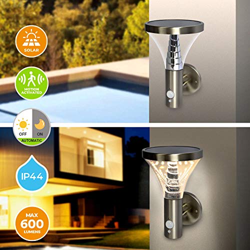 BRIMMEL Solare Lampada da Parete 60W con Sensore