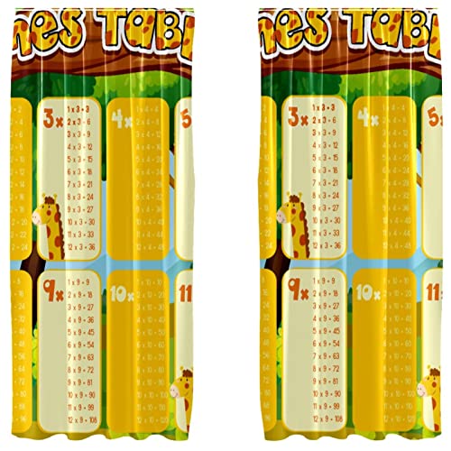 Rideaux tables de multiplication pour aider les enfants à mémoriser
