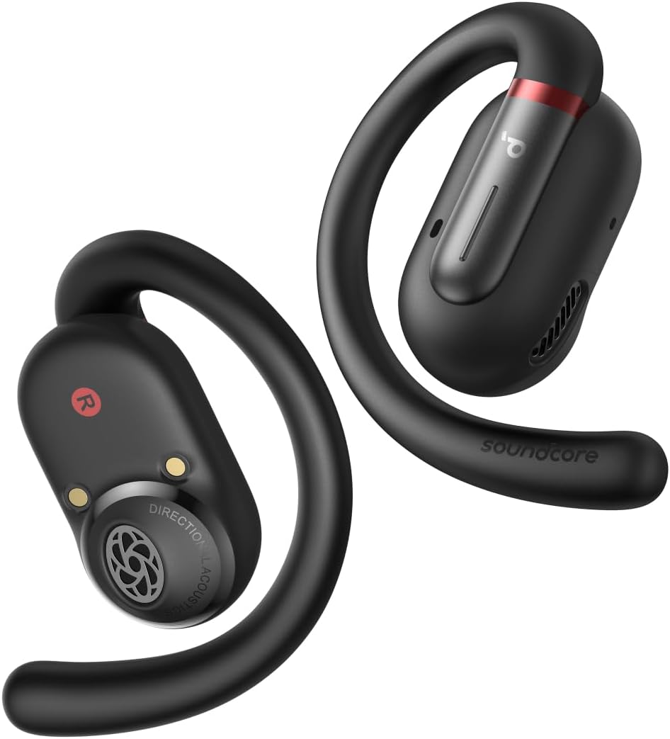 soundcore by Anker V30I Open-Ear Open Ear Headphones,Ultra-Comfort,Lightweight Design,Snug Fit,Ergonomic Ear Hooks,Robust Bass,36H Playtime,Bluetooth 5.3,App Control,Clear Calls,Wireless Earbuds