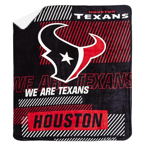 NORTHWEST NFL Houston Texans Unisex-Adult Oversized Cloud Sherpa Throw Blanket, 60