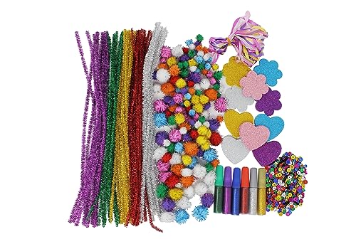 Bright Ideas Art and Craft Glittery Kit with Pom Poms, Glitter Powder, Ribbons and Sequins - Image 2