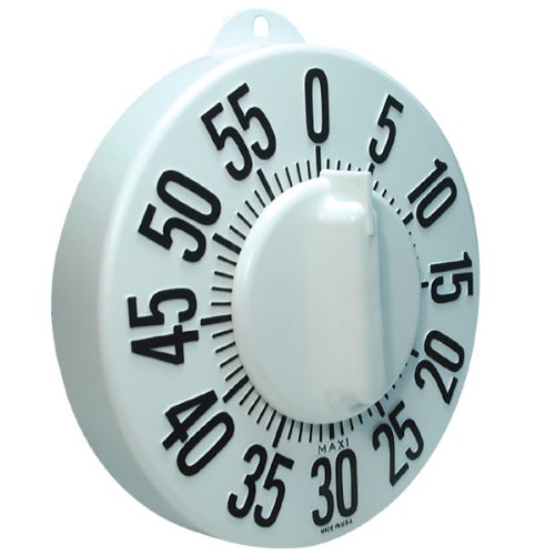 Timer dotykowy z długim pierścieniem dla słabego widzenia, biała tarcza