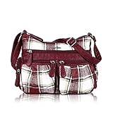 Angel Kiss Handtasche Damen Schultertasche Hobo-Tasche ultraweiche Leder Umhängetasche Tasche Elegant Henkeltasche mit vielen fächern für Arbeit Schule Shopper Lässige täglich Rot
