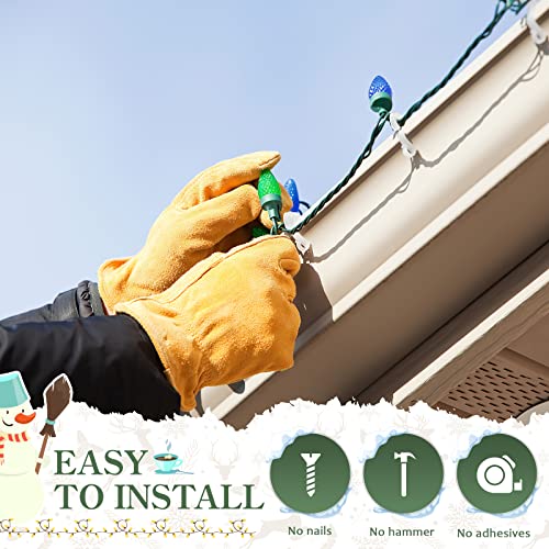 image for MEILIDY Christmas Light Clips, Plastic Gutter Clips for Hanging Outdoo