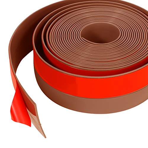 Silicone Weather Stripping 1 Inch Width 20 Feet Length, Seal For Door Under Bottom, Gap, Side, Glass Shower Door, Sliding Door,Windows, Brown #TOP2