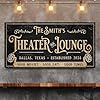 Tailored canvases theater sign custom movie theater decor unique home theater wall art personalized cinema room canvas stylish theater room decor ready to hang art  urban country home decor