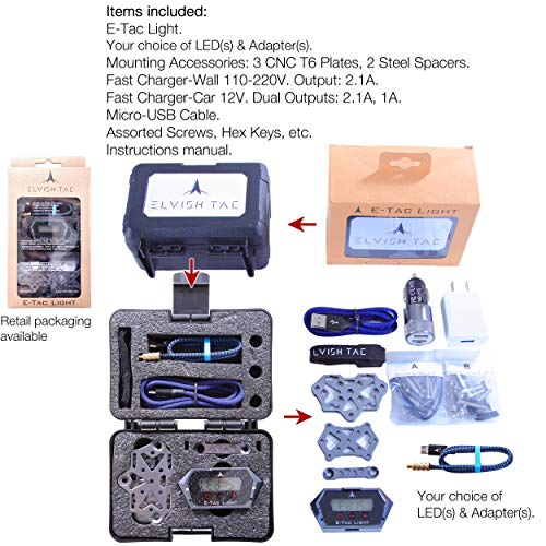 Elvish Tac Light Compound Bow Sight Light 8-32 15 Level Rechargeable Li-Ion Bt Sensor Auto Onoff (Blue + Purple) #TOP5