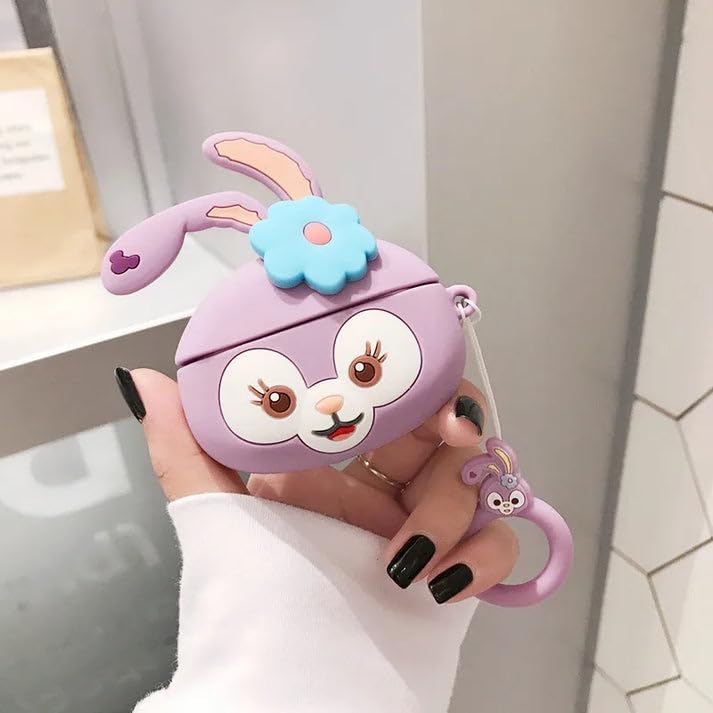 Image of Cartoon Silicone Case Compatible with Apple AirPods Pro 2 Case Cover - Cute 3D Shockproof 360 Protective Skin Cover with Keychain | AirPods Pro 2nd Gen Case (Rabbit)