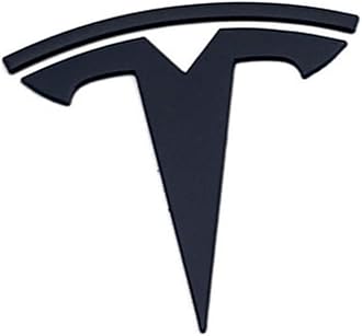 Metal Raised T Logo Frunk Front Emblem Decal Matte Black with 3M Adhesive for Tesla Model 3 Model Y Highland Juniper (T Logo Only)