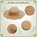 Shyyween 6 Pcs Womens Straw Beach Bag Set Included 1 Summer Beach Bag 1 Sun Cap 4 Pair Rattan Tassel Earring(Bucket Hat) Natural