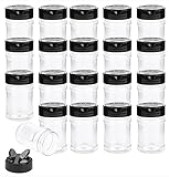 Yesland 20 Pcs Plastic Spice Jars / Bottles, 5 Oz PET Spice Containers BPA free with Black Cap, Perfect for Storing Spice, Herbs and Powders