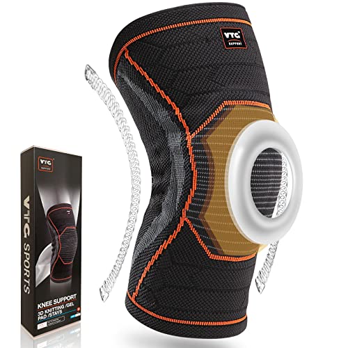 Knee Braces for Knee Pain, VTG SUPPORT Knee Brace with Patella Gel Pad & Side Stabilizers, Knee Compression Sleeves for Men Women, Running, ACL, Injury Recovery, Knee Pain Reliefï¼ˆM)