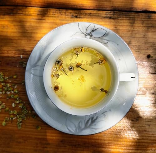 Image of Himalayan Haat Full Bloom Chamomile Flowers - Caffeine-Free Herbal Tea for Sleep, Anxiety Relief & Immunity Boost | Natural Dried Chamomile | 80g