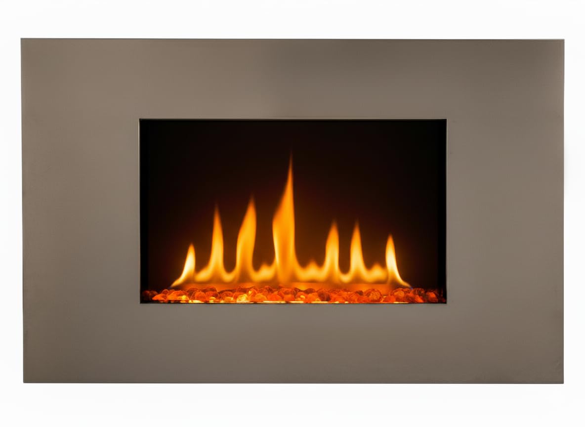 Chemin'Arte 044 kominek elektryczny, konstrukcja ze stali nierdzewnej, stal, kolor srebrny