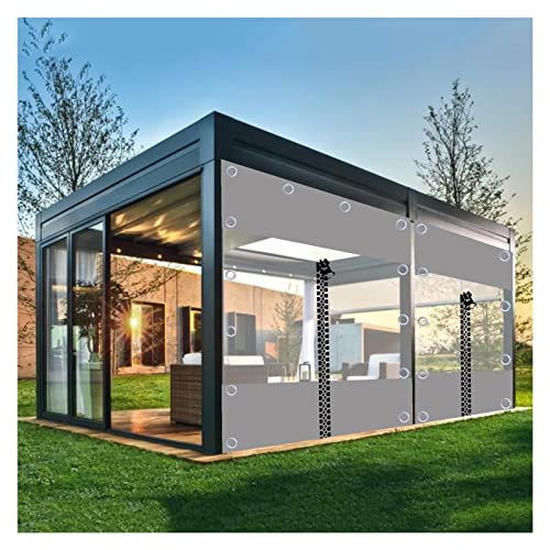 UHEKC Cortinas de Lona Tarp Antidesgarro Lonas Transparentes con Ojales Cortina Meteorológica con Cremallera para Cocheras, Pabellones, Marquesinas, Porches(6.23x8.2ft/1.9x2.5m)