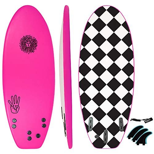 KONA SURF CO. The 4-4 Surfboard for Beginners Kids and Adults - Soft