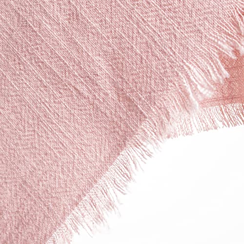 Dezerlor 4Pcs Dusty Rose Cotton Fringed Napkins Handmade Linen Napkins Boho Rustic Dinner Cloth Napkins For Wedding Bridal Baby Shower Party Decoration,16"X16"(Dusty Rose,4Pcs) #TOP4