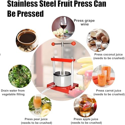 Dual Barrel Fruit Wine Press - Cider & Juice Maker 2/3/6L, Eco-Friendly, Low Noise, High Juice Yield, Easy Clean, No Fading, Perfect for Home Winemaking