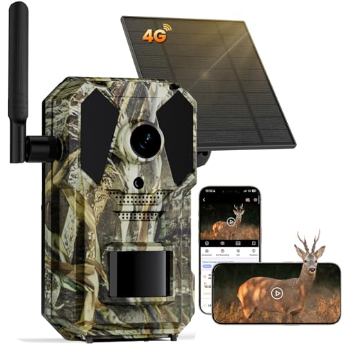 SYCAMTC 4G Cellular Trail Camera, No WiFi Needed, 0.2s Fast Trigger Speed, Full Color Night Vision & No Glow IR, IP65 Waterproof Deer Camera with Motion Detection.