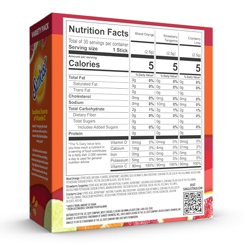 Image of Singles To Go! Sunkist Soda Variety Pack, Vitamin C, 30 Packets