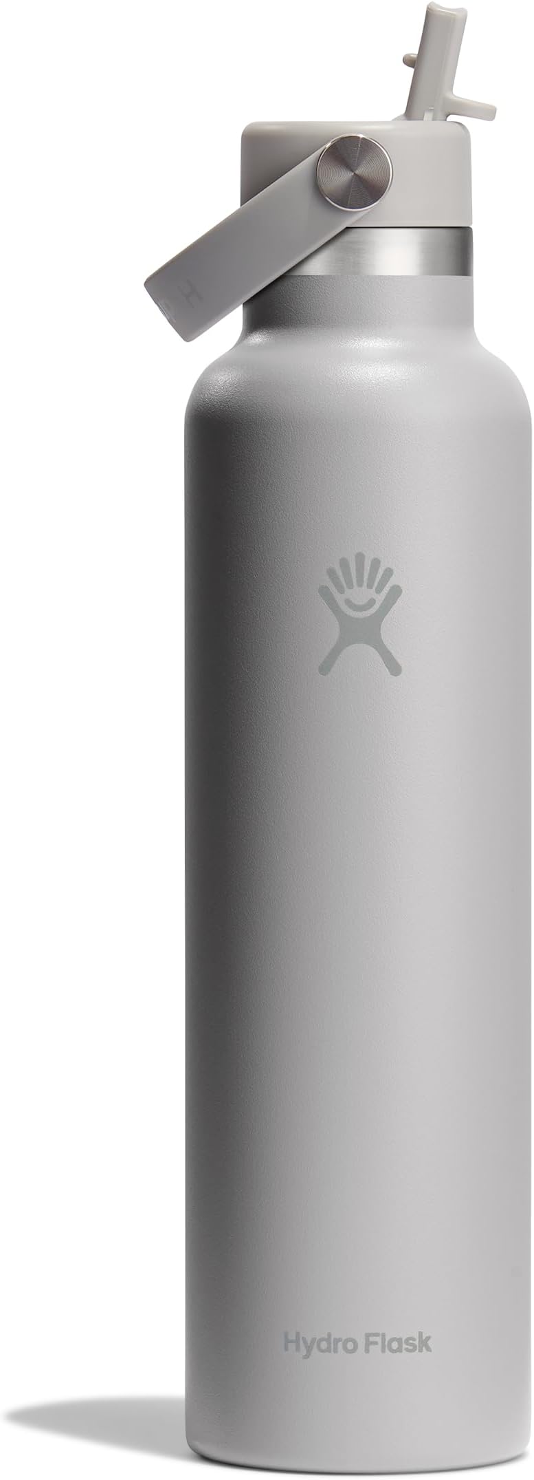 Hydro Flask Water Bottle - Insulated Stainless Steel - Standard Straw Lid, Non Spill, Leakproof in 24 Oz Birch Gray