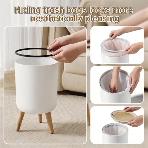 Bote de basura con sensor de movimiento, 2.38 gal, blanco miniatura 6