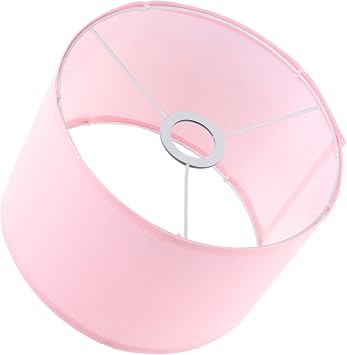 Small Pink Drum Lampshade 12 Inch Diameter X 8 Inch Height Linen Fabric Lamp Shade for Table Lamps Indoor Decorative Lighting