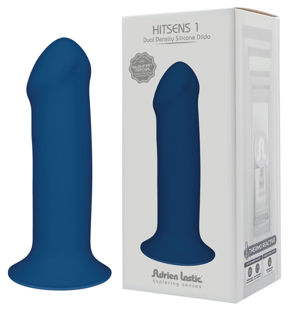HITSENS 1 - DILDO SILICONA DOBLE DENSIDAD AZUL