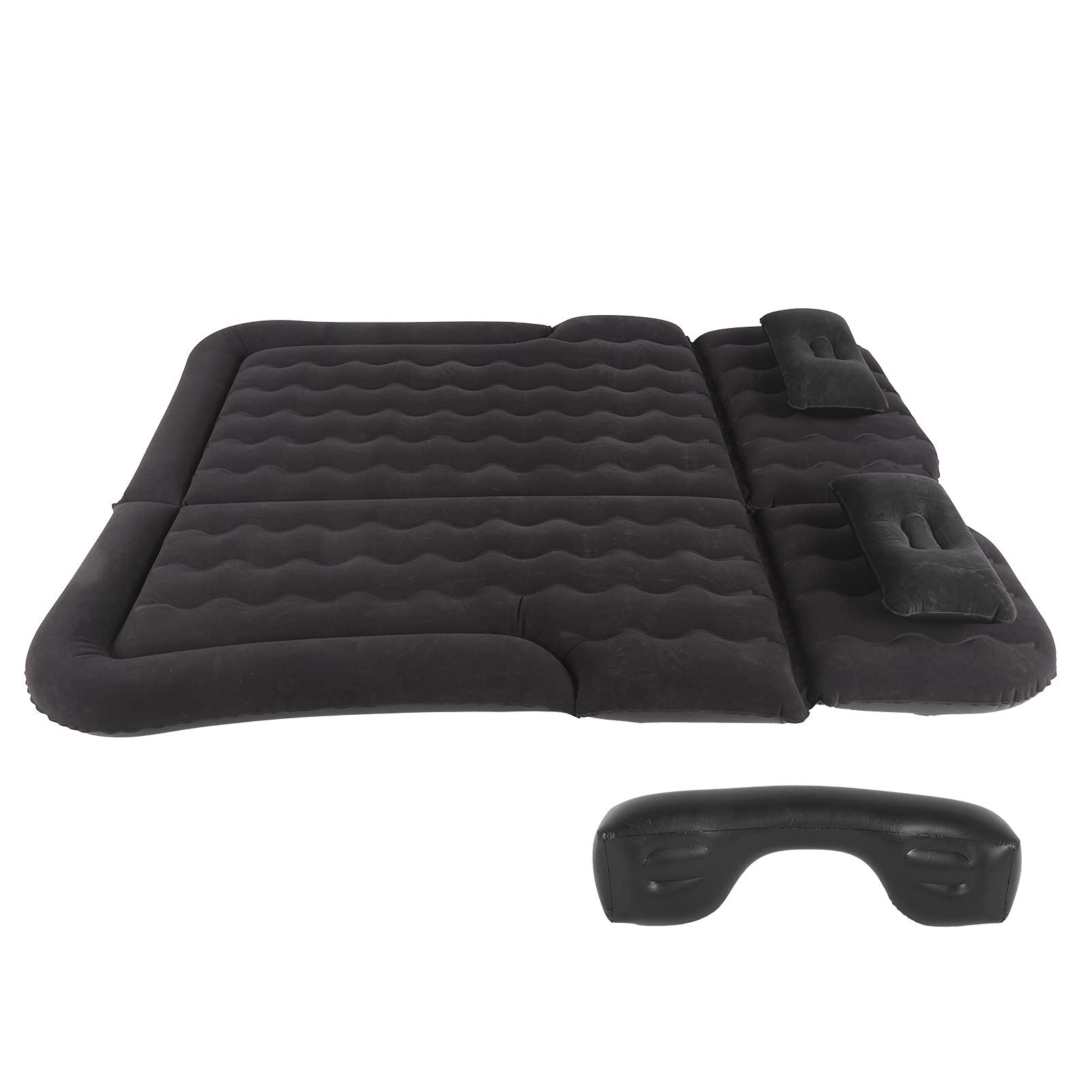 Cryfokt Materac Dmuchany Elektryczna Pompa Inflatora Powierzchnia Flokująca do SUV MPV RV Travel Outdoor 174 X 126 Cm (BLACK)