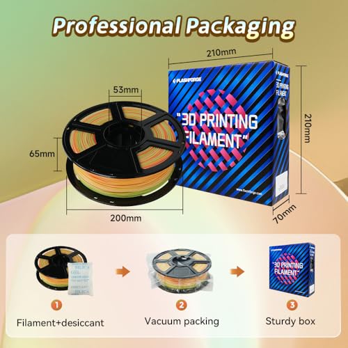 Image of FLASHFORGE Rapid PLA Gradient Filament 1.75mm Rainbow Corals, Transform Colors Smoothly & Fast, High Speed PLA 3D Printer Filament, Experience Exceptional Performance with 500mm /s Fast Printing