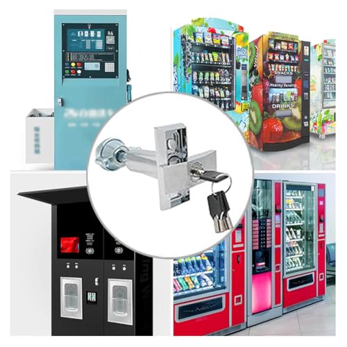 Image of Vending Machine Key,Half Zinc and Half Aluminum T-Shaped Non Universal Anti-Theft Lock Core Handle Automatic Water Vending Machine Lock,Suitable for Coin Operated Game Machines,Etc (Silver)