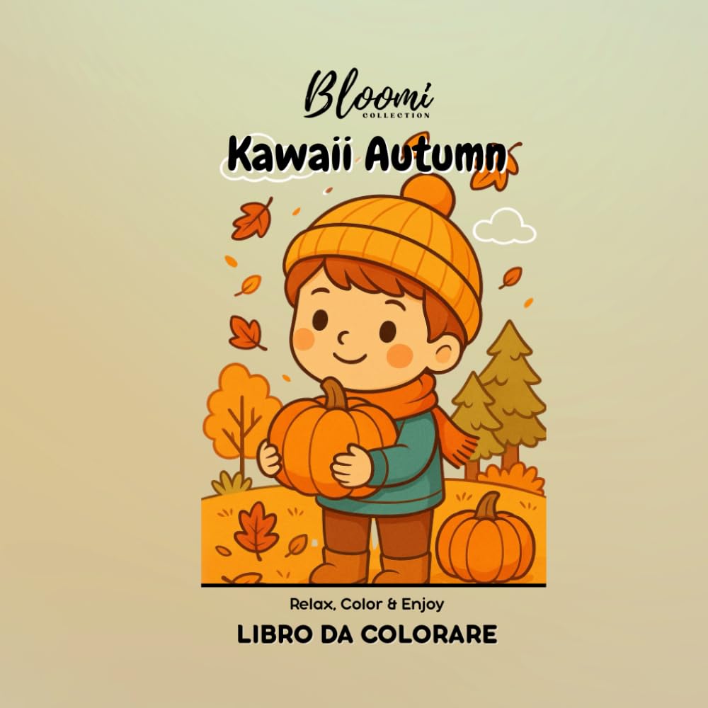 Libro da colorare - Kawaii Autumn: kawaii Coloring Book per Bambini, Ragazzi e Adulti – Relax, Color & Enjoy (Kawaii Mandala Coloring Book)