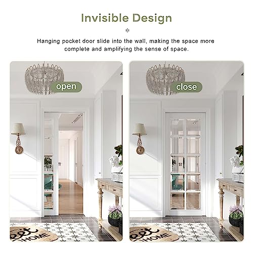 Image of EaseLife 6FT /72in Sliding Pocket Door Hardware Kit,Commercial Grade,Aluminum Box Rail Kit,Slide Smoothly Quietly,Easy Install,No Door (68.75in Track for 24 inch~36 inch Wide Single Door)