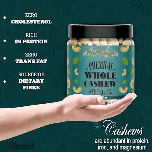 Image of Medhyata Whole Cashew /Kaju Nuts 1Kg Pack | Whole Crunchy Cashew Nuts | Premium Kaju | Rich in Protein | Rich in Fibre | Dry Fruit | Festive Snacking