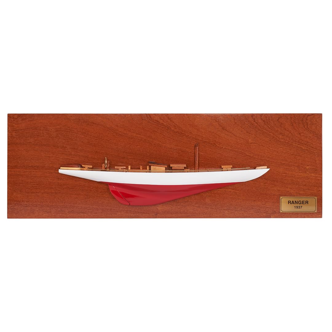 MERCHGEARS Handicrafts Ranger Half Hull Wooden Model Sailing Yachts, Home Decor, 60 Cm