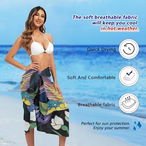 Sarong Coverups for Women Wrap Skirt Beach Cover up Skirt Pareo Swimsuit Bikini Wrap Skirt 10.4x7.8IN4