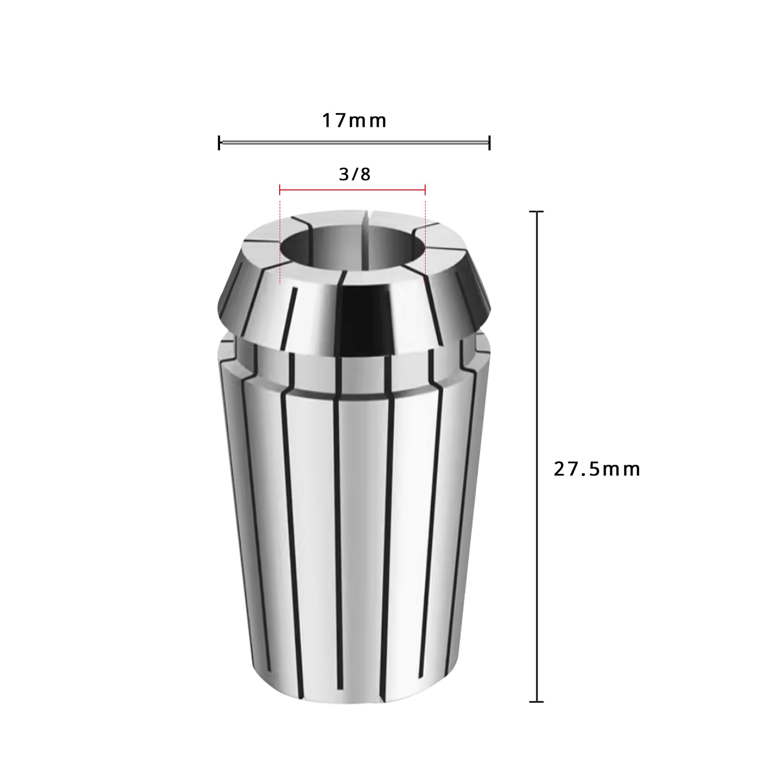 Juego de 4 pinzas de resorte ER16 de 1/8", 1/4", 5/16", 3/8" para máquina de grabado CNC y herramienta de torno de fresado, pinzas de grabado