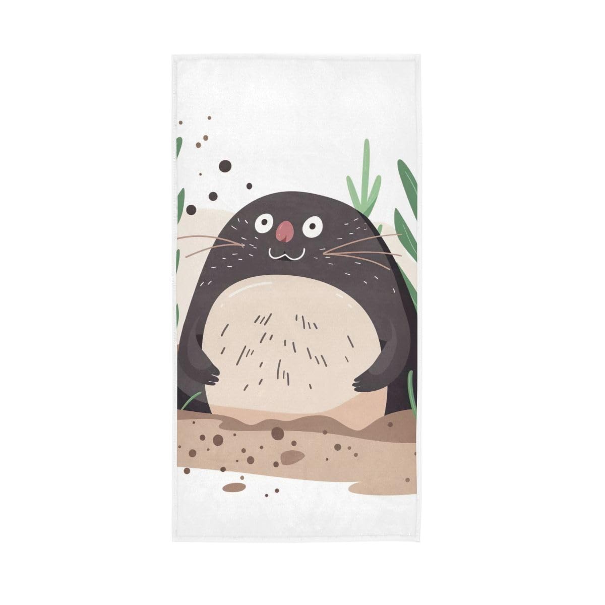 HUYGD Cute Cartoon Mole Hand Towel, Farmhouse Hand Towels Bathroom 15 x 30 Inches