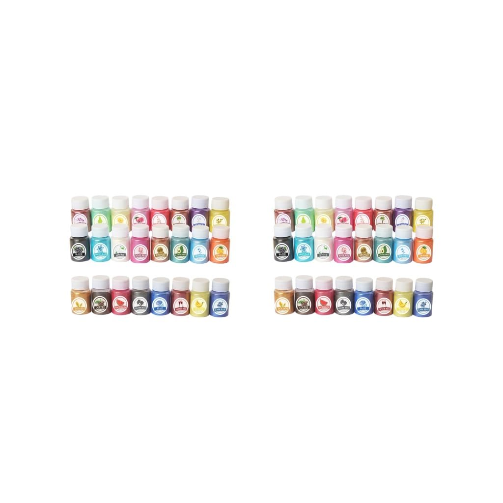 Glimmerpulver, Farbpulver, Pigment für Badeseife, Kerzenherstellung, 24 Farben, 20 ml, 2 Stück