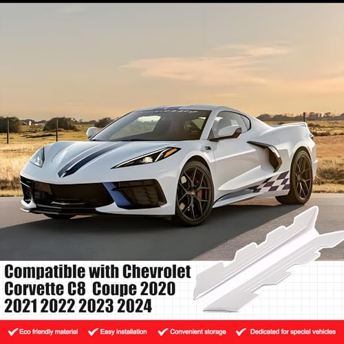 Image of Sekhyna Engine Bay Panel Cover Trim 2PCS Compatible with Corvette C8 Stingray 2020-2025 Engine Cover Left Right Protective High Temperature Resistance Cover Trim Accessories (Silver)